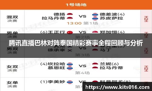 腾讯直播巴林对阵泰国精彩赛事全程回顾与分析